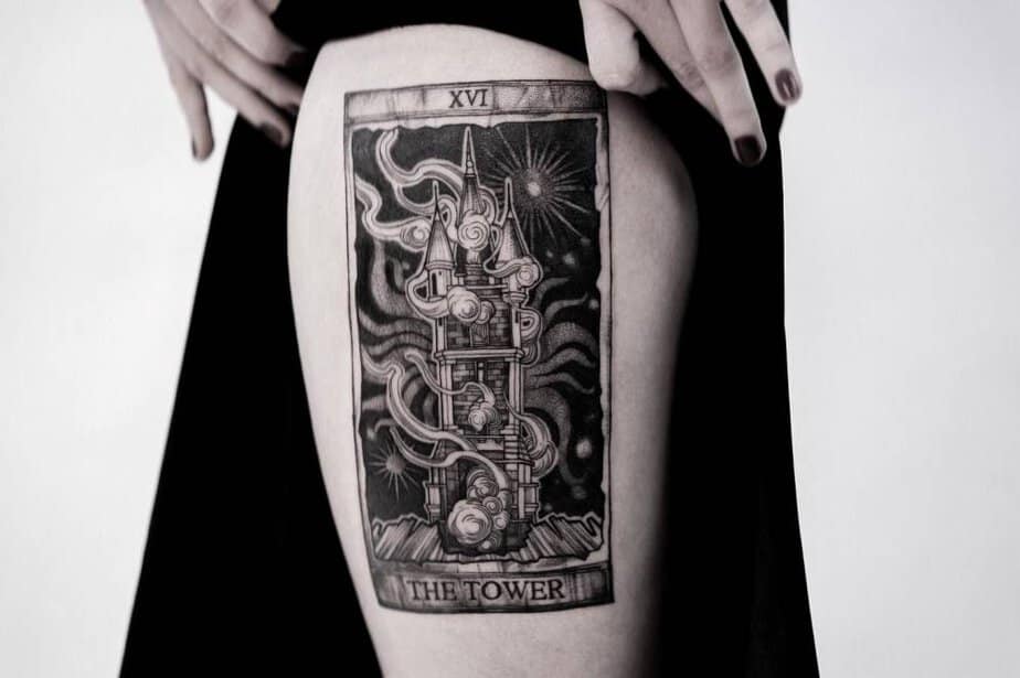 4. The tower tarot tattoo