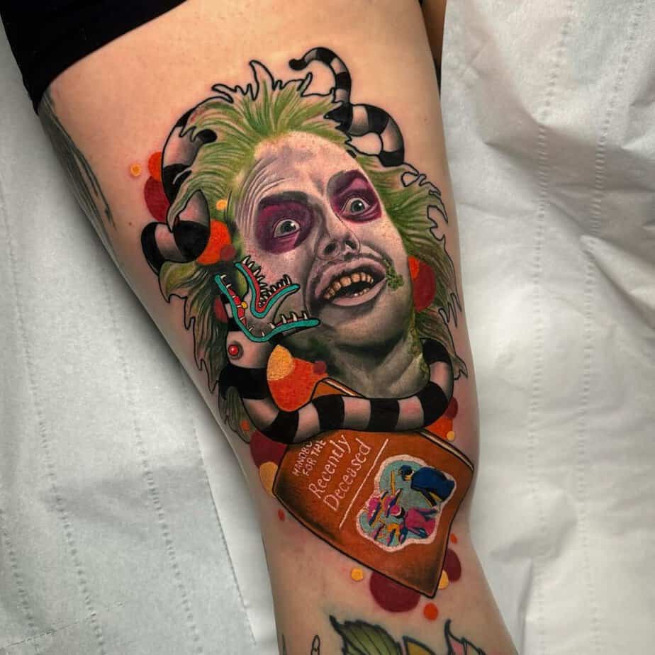 20 Beetlejuice Tattoo Designs That Are Strange And Unusual