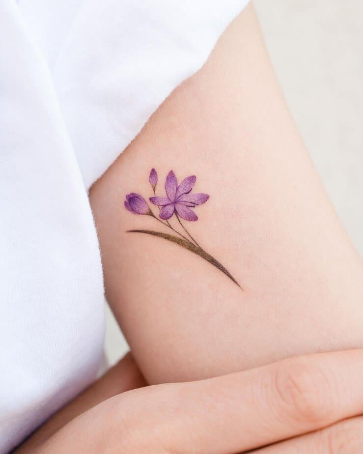 20 Absolutely Gorgeous Purple Flower Tattoo Ideas