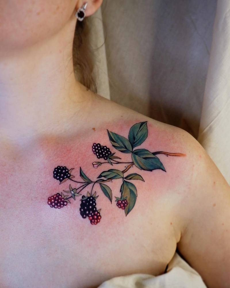 The 20 Sweetest Blackberry Tattoo Designs On The Internet