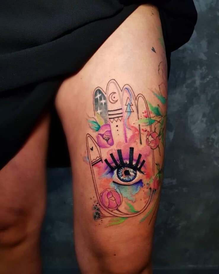 20 Hamsa Hand Tattoo Designs That Have The Magic Touch