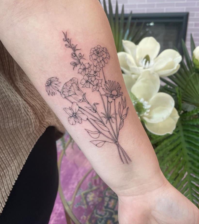 20 Lovely Larkspur Tattoo Designs That Blossom with Beauty