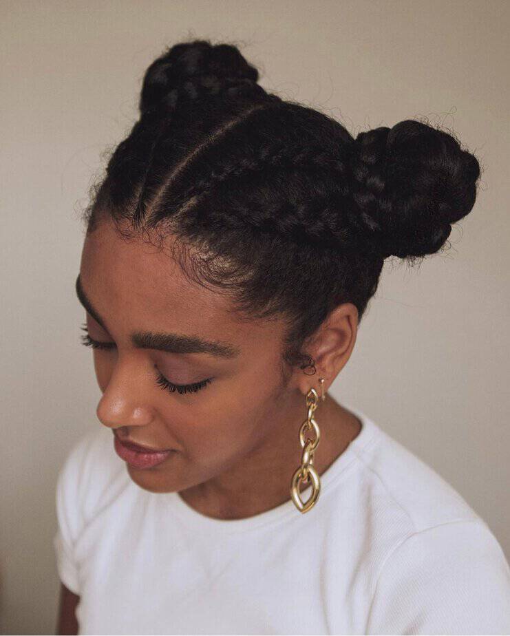 6. Braided space buns