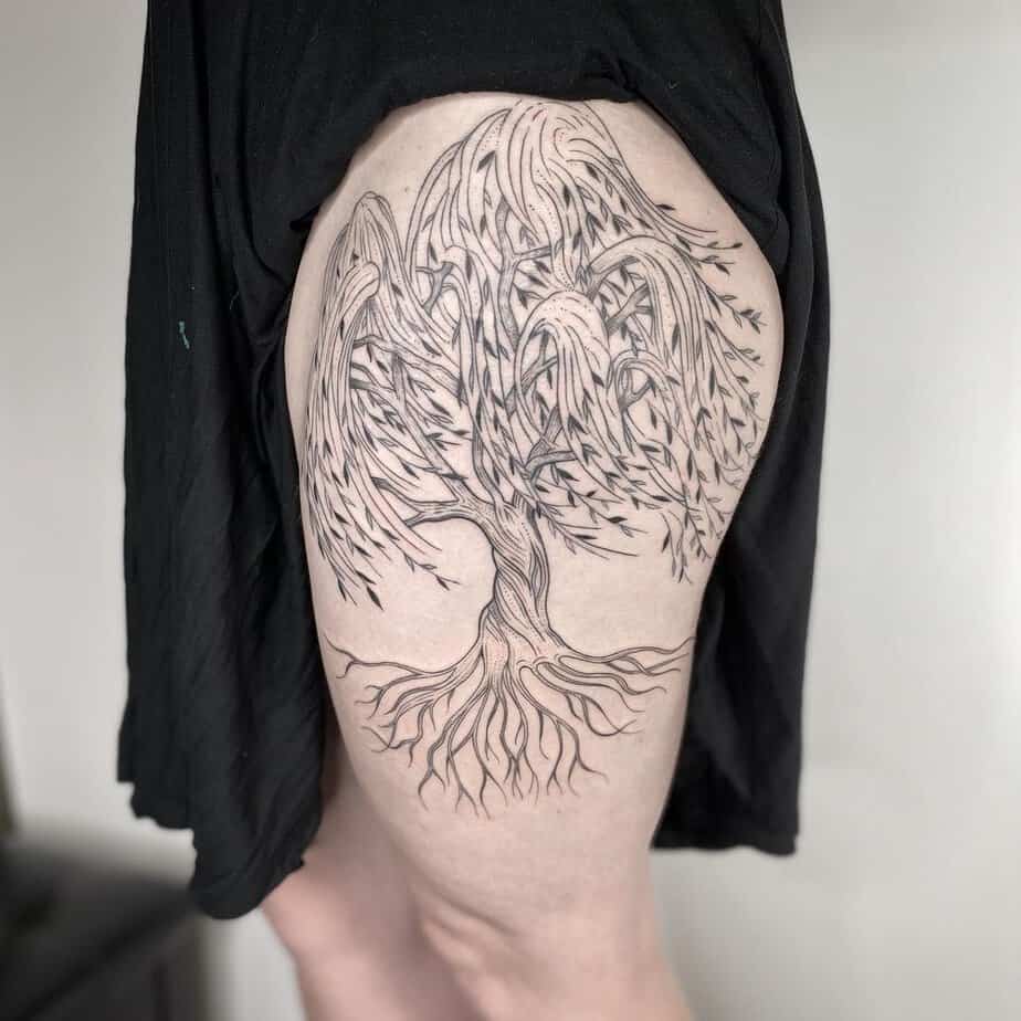 6. Large weeping willow on the thigh