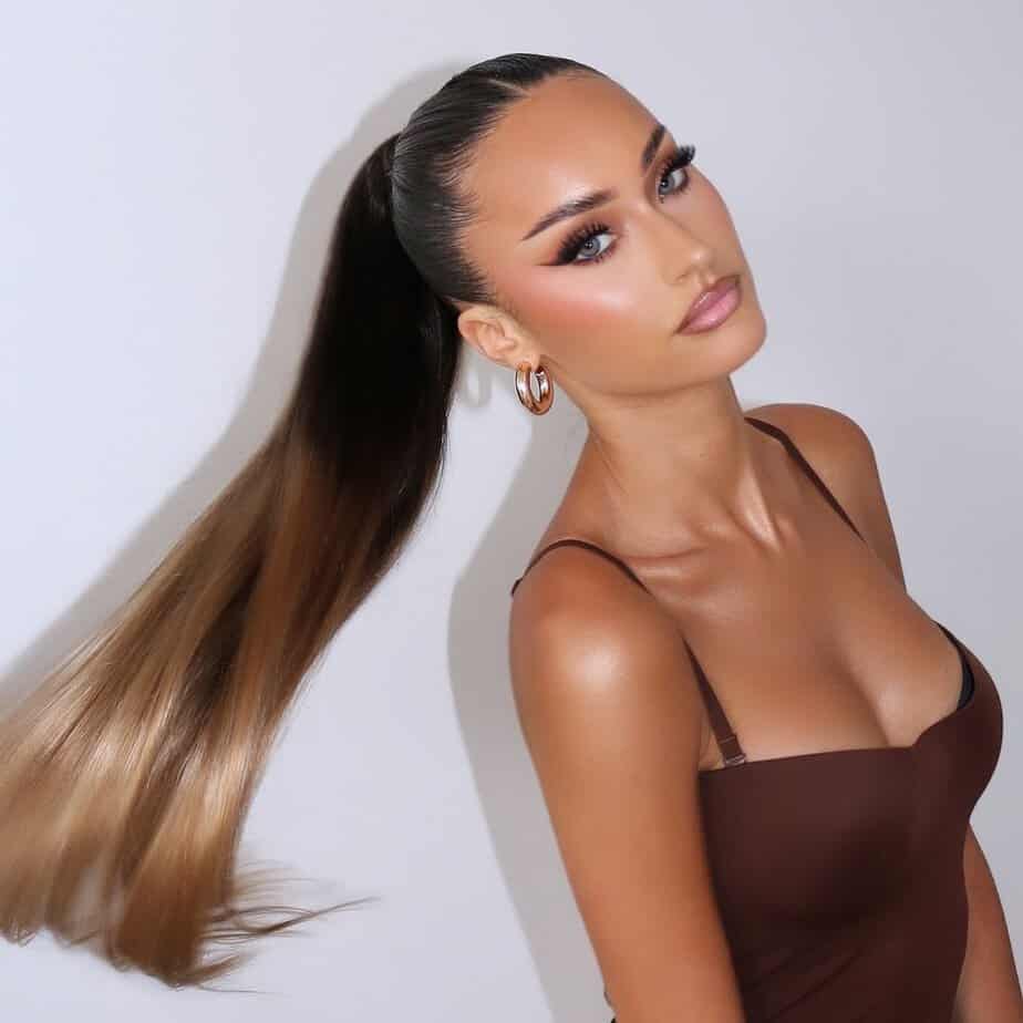 6. Smooth and long ponytail with natural shine