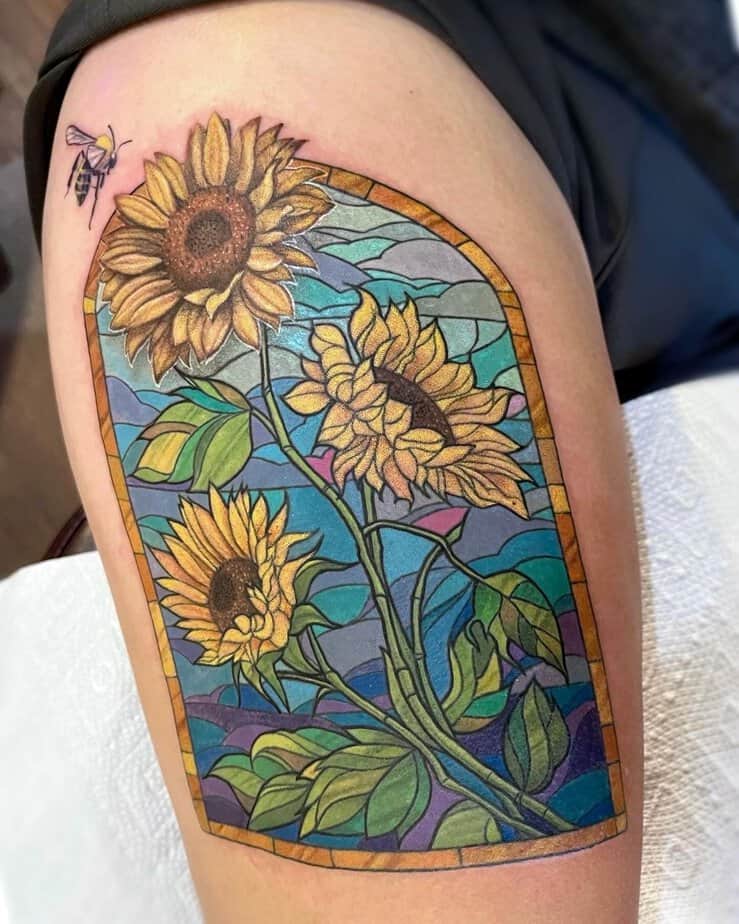 20 Stained Glass Tattoos That Will Brighten Your Day