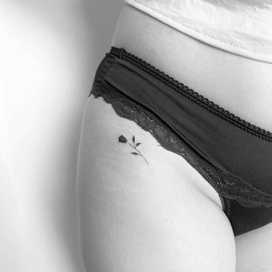 8. Black rose on the hip