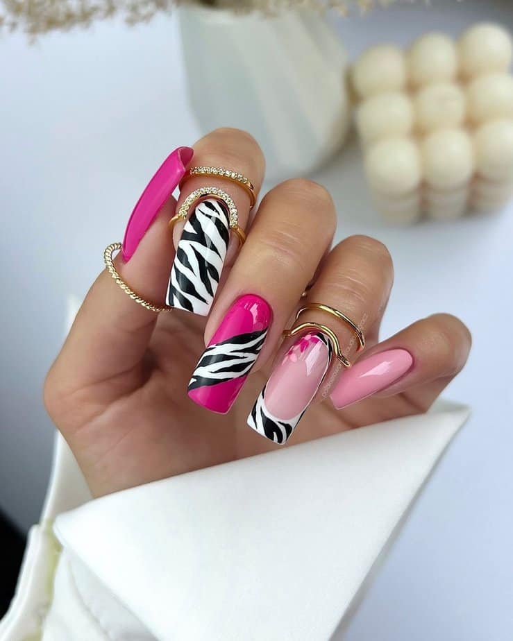 8. Hot pink and zebra stripes