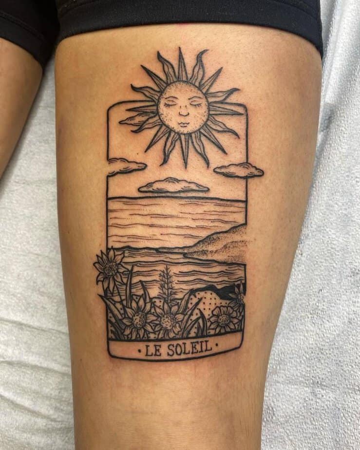 8. Le soleil tarot tattoo