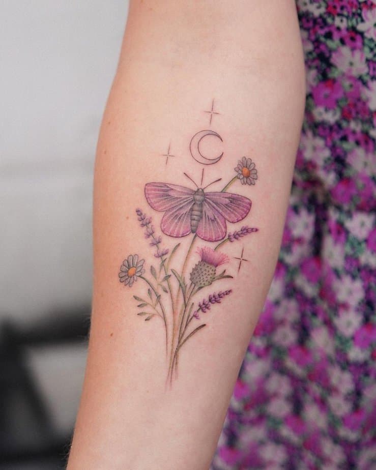 20 Absolutely Gorgeous Purple Flower Tattoo Ideas