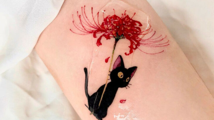 19 Remarkable Red Spider Lily Tattoos To Create A Web Of Beauty