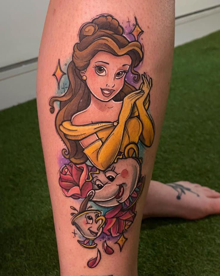 20 Magical Beauty and the Beast Rose Tattoos Honoring True Love