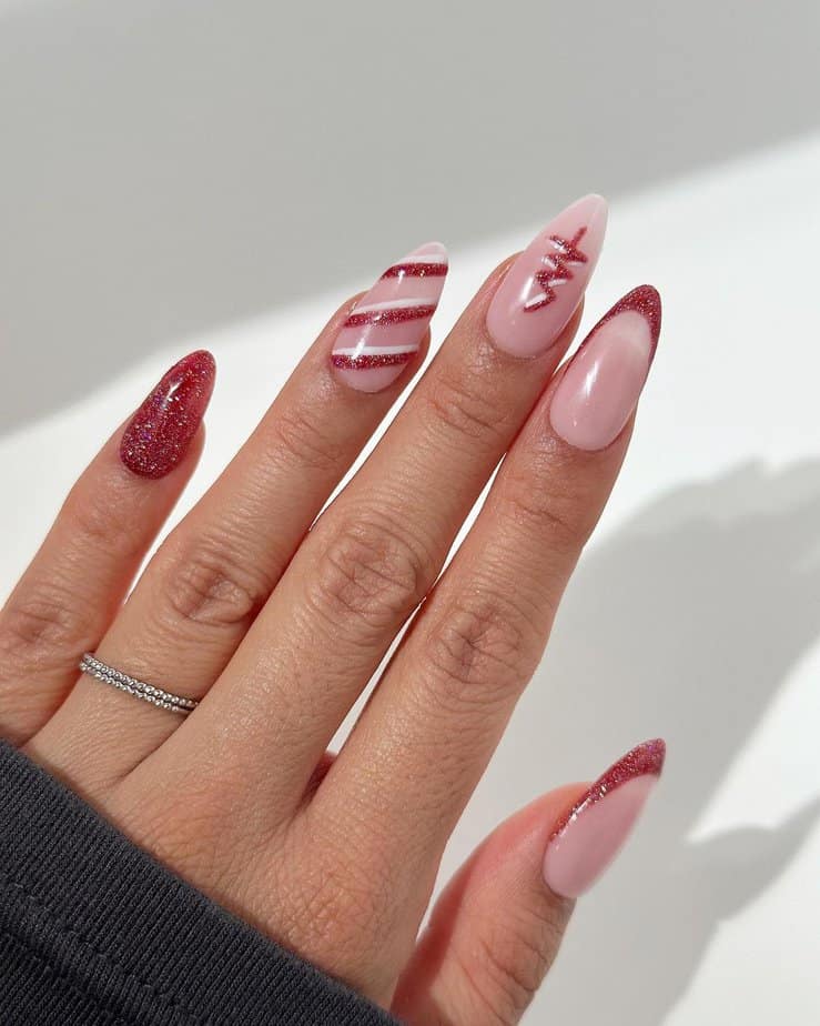 30 Dazzling Candy Cane Nails To Sweeten Your Tips