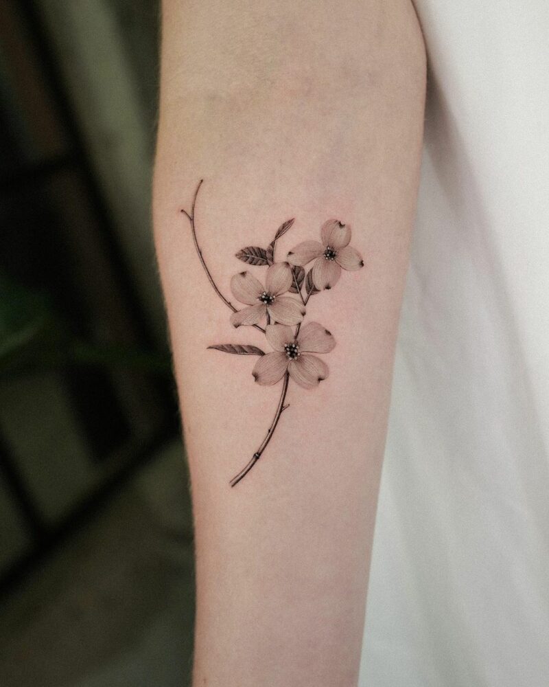 20 Captivating Dogwood Flower Tattoos To Celebrate Nature