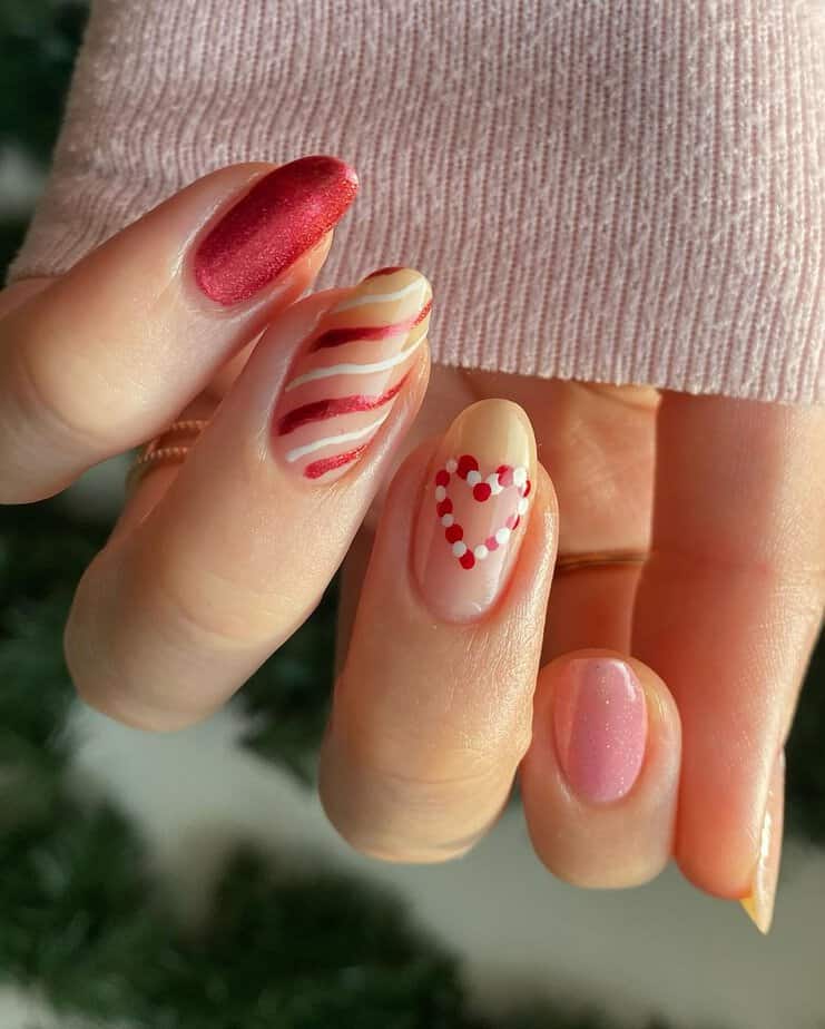 Candy cane nails