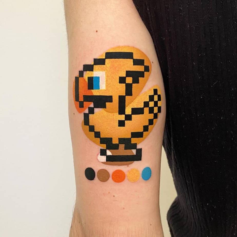 18 Nostalgic Pixel Tattoos To Level Up Your Skin