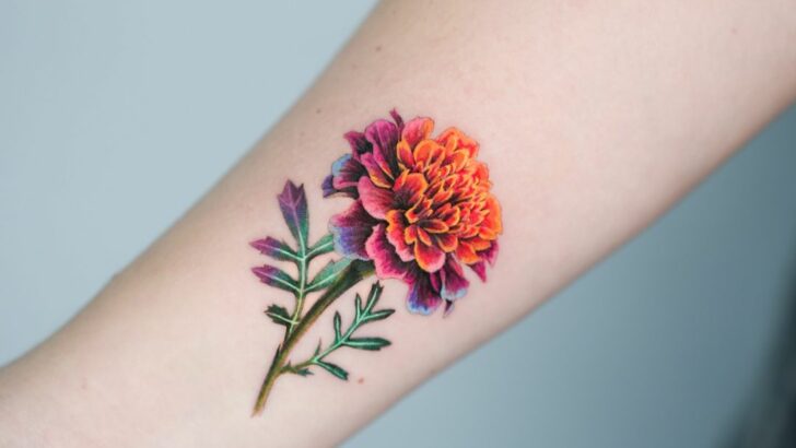 18 Charming Marigold Tattoos To Look Like A Ray Of Sunshine