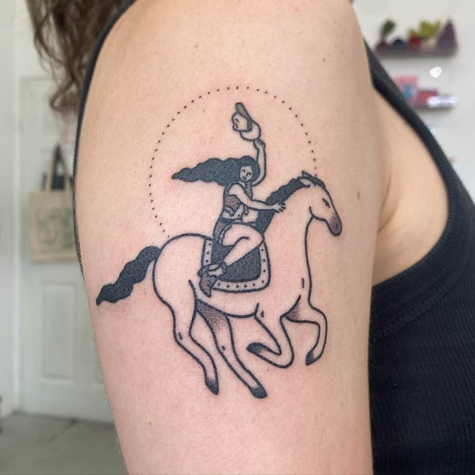 Cowgirl folk art tattoo