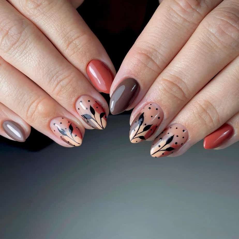 35 Unique Leaf Nails to Express Joy and Creativity