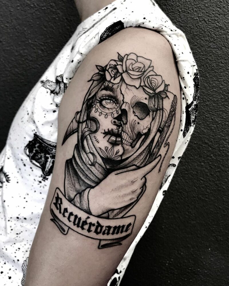 18 Unique Santa Muerte Tattoos That Are To Die For