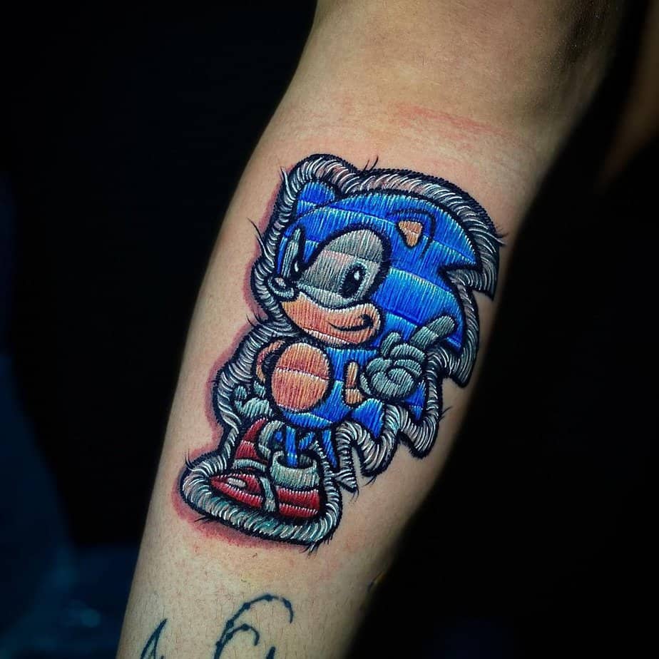 Embroidery Sonic tattoo