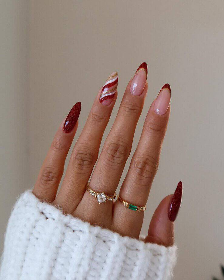 30 Dazzling Candy Cane Nails To Sweeten Your Tips