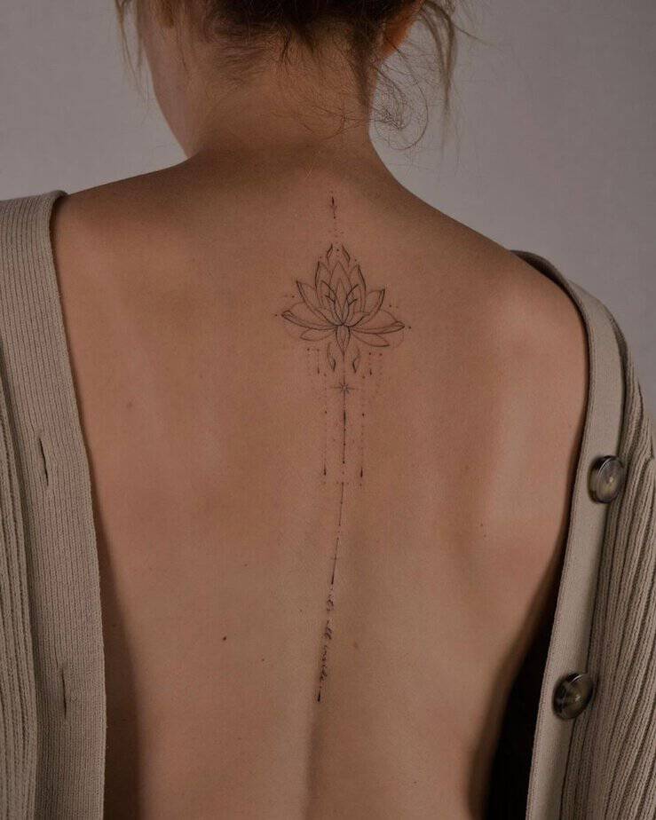 Fine line back tattoo