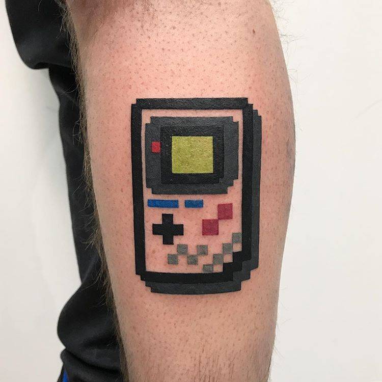 18 Nostalgic Pixel Tattoos To Level Up Your Skin