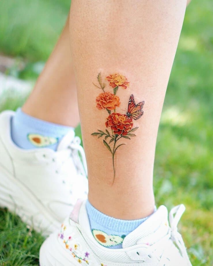 Gradient Marigold flowers