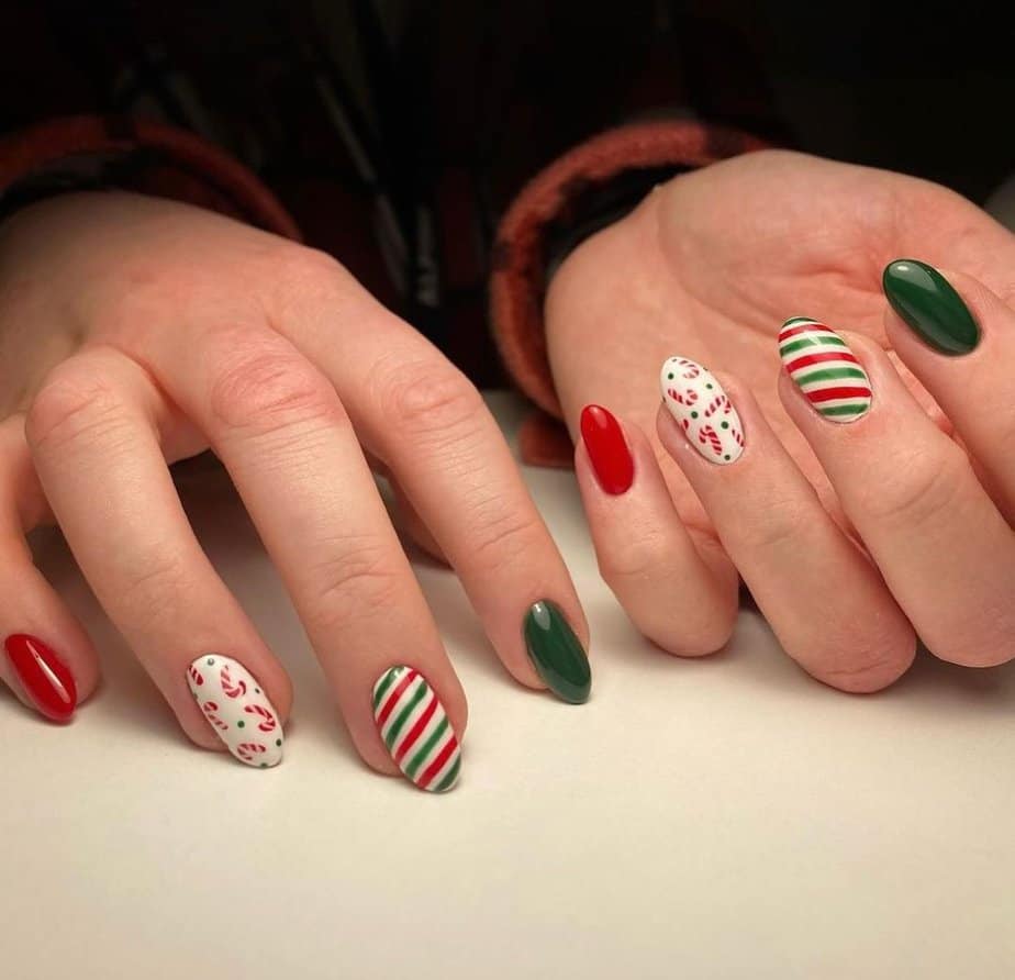 30 Dazzling Candy Cane Nails To Sweeten Your Tips