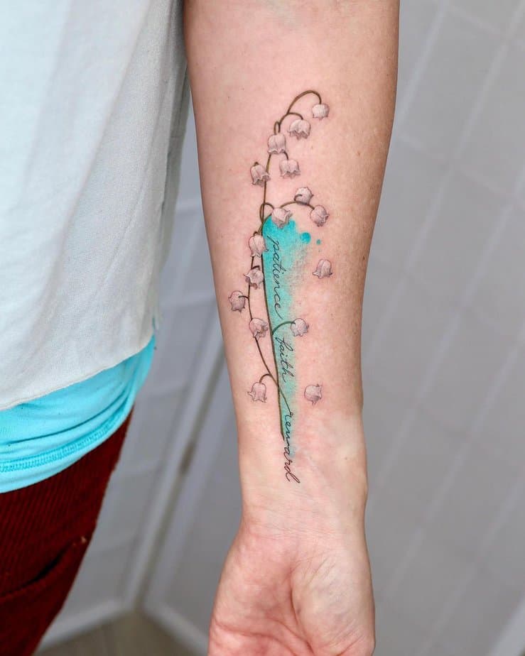 Inspirational lily of the valley tattoo