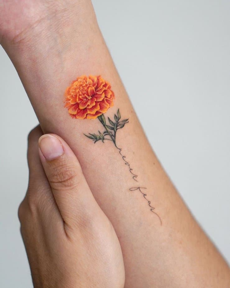 Inspiring marigold tattoo