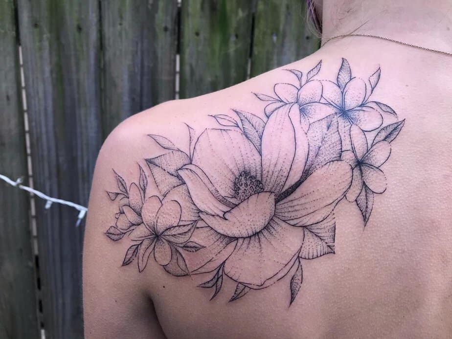 Magnolia and plumerias