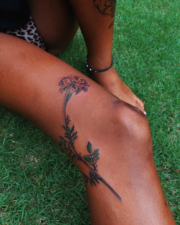 18 Charming Marigold Tattoos To Look Like A Ray Of Sunshine