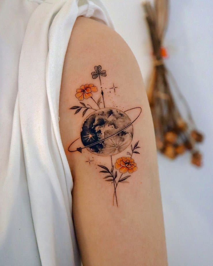 18 Charming Marigold Tattoos To Look Like A Ray Of Sunshine