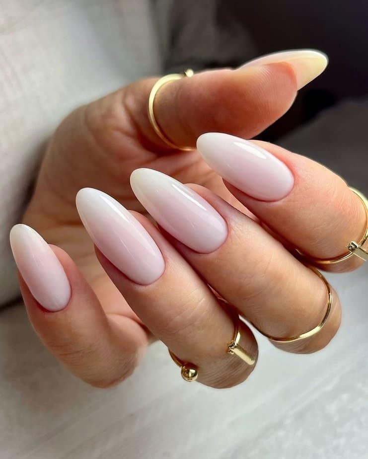 Milky white nails