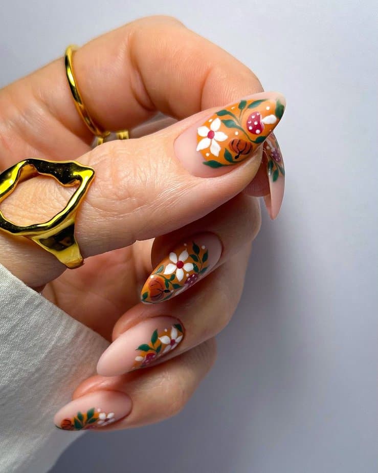 35 Unique Leaf Nails to Express Joy and Creativity