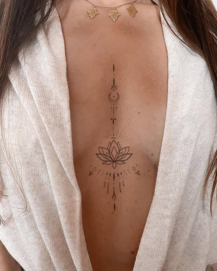 18 Eye-catching Sternum Tattoos To Adorn Your Skin