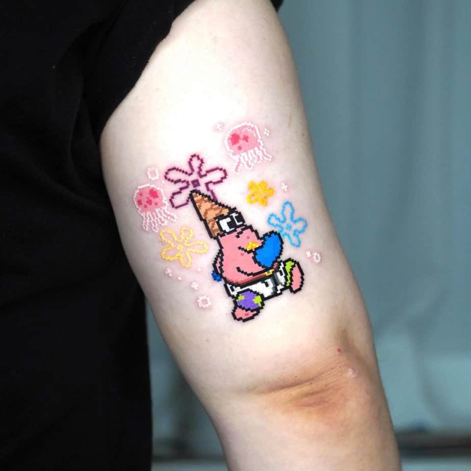 18 Nostalgic Pixel Tattoos To Level Up Your Skin