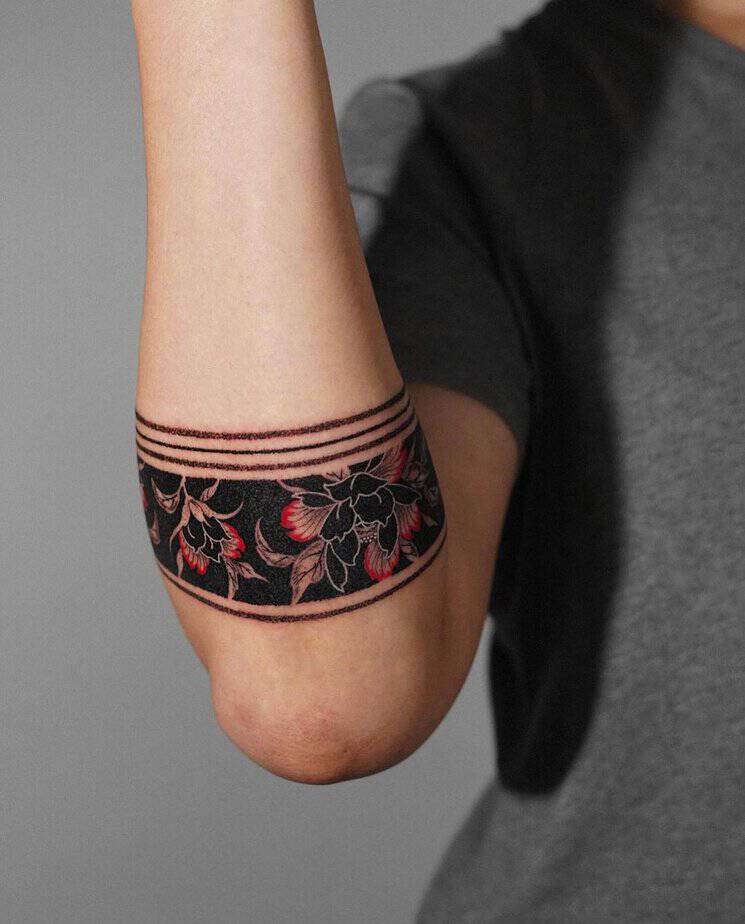 Peony band tattoo