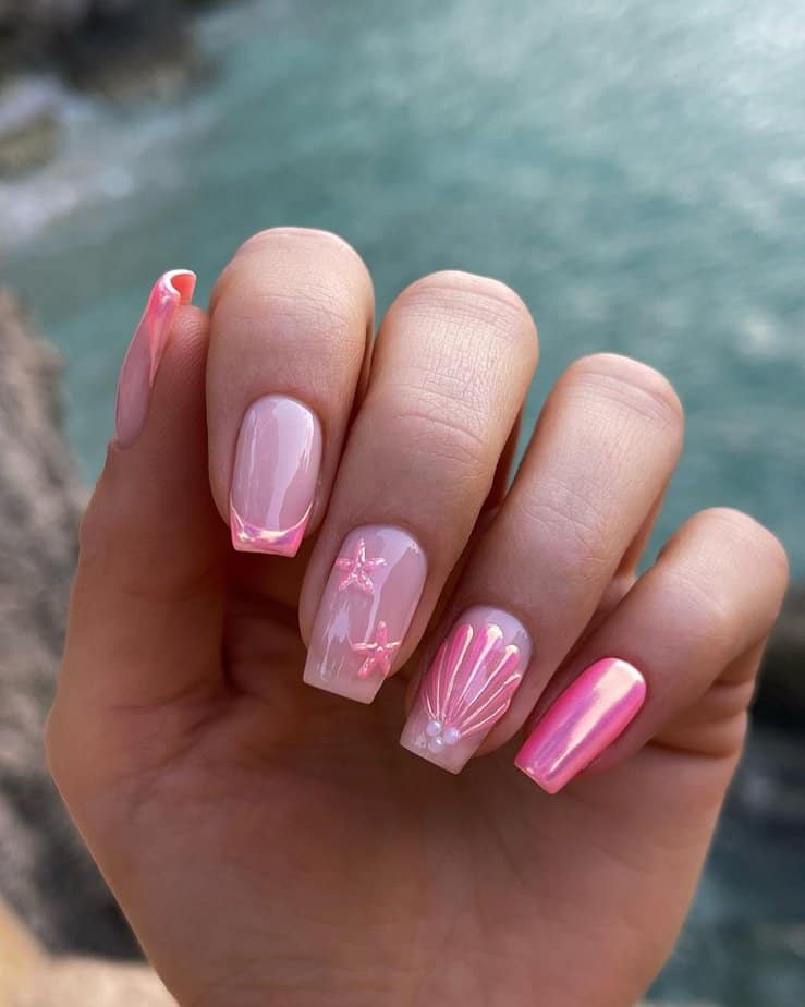 Pink sea motifs