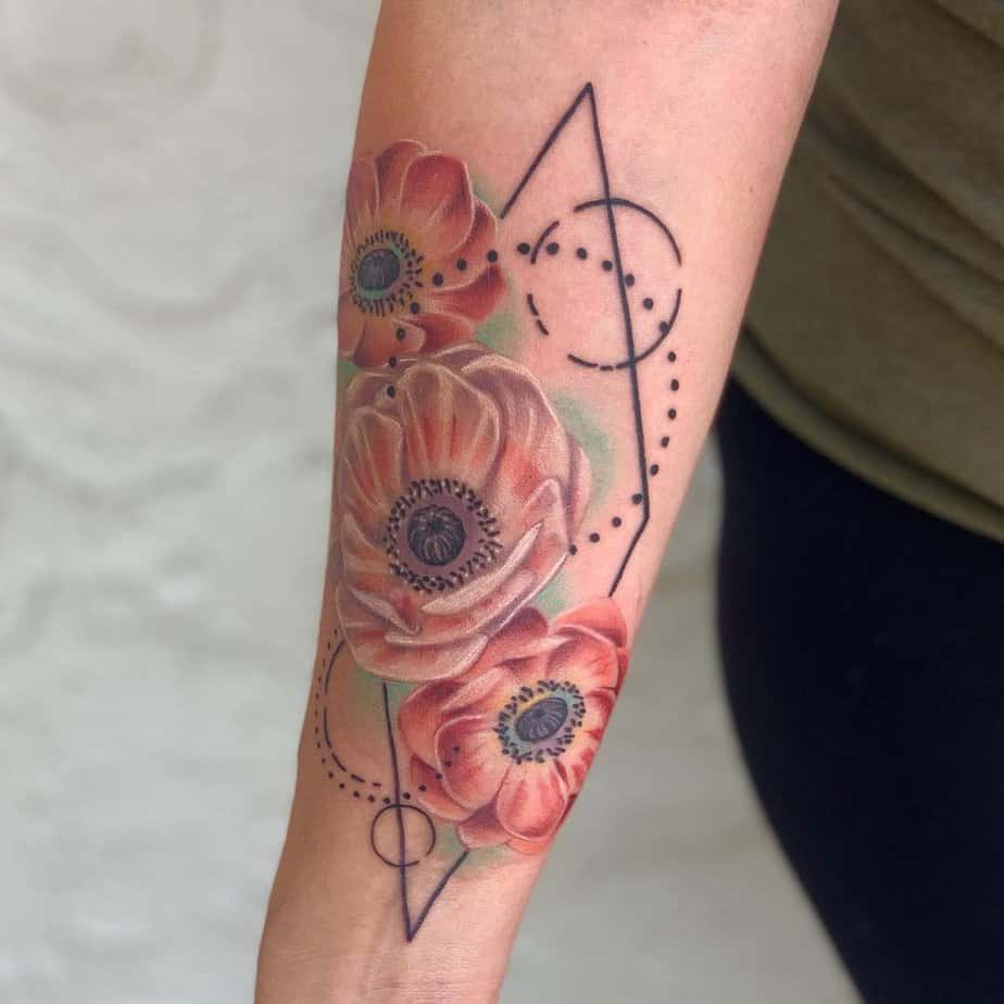 Poppy flower tattoo