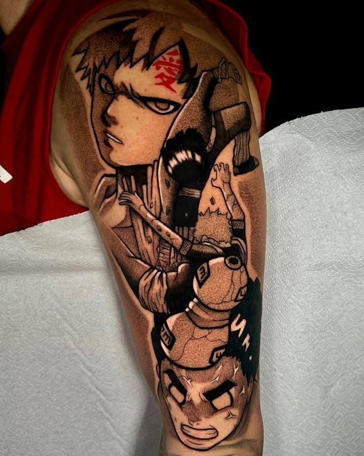 Rock Lee and Gaara tattoo