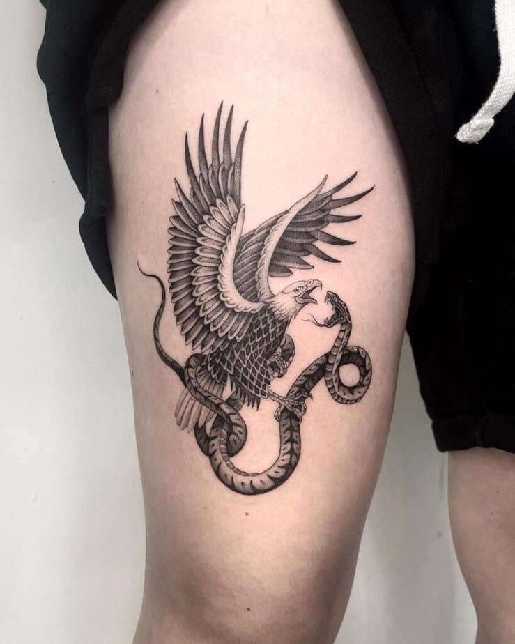 Snake And Eagle Tattoo Meaning With 20 Popular Options 34