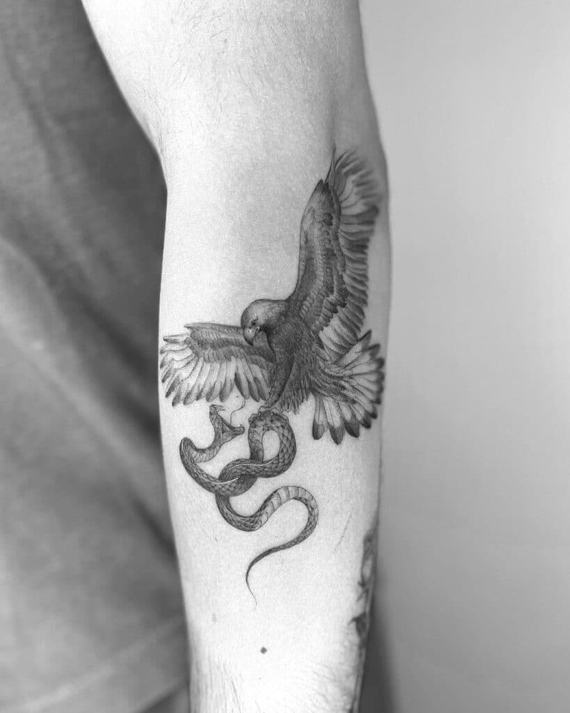 Snake And Eagle Tattoo Meaning With 20 Popular Options 38