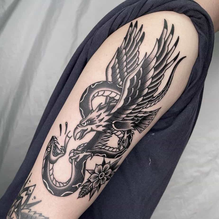 Snake And Eagle Tattoo Meaning With 20 Popular Options 40