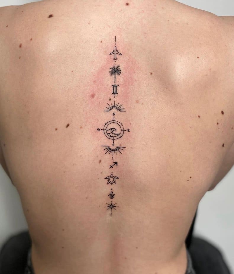 Spine boho tattoo