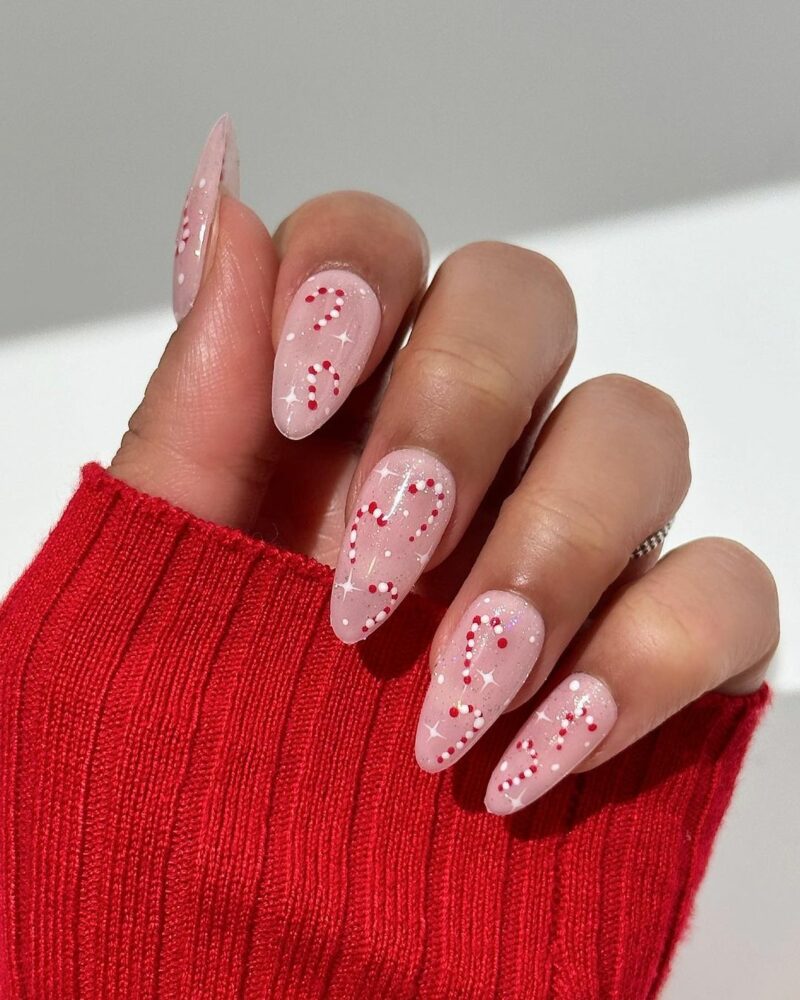 30 Dazzling Candy Cane Nails To Sweeten Your Tips