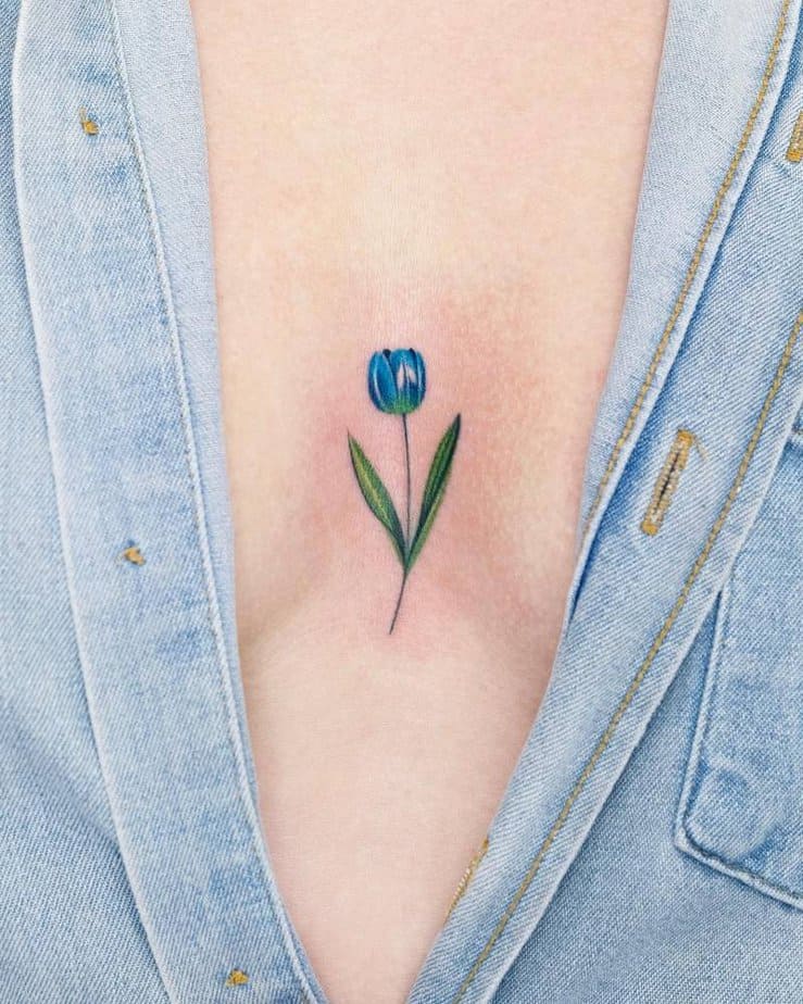 Tulip sternum tattoo