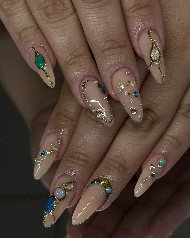 30 Fabulous Gem Nails That Will Steal The Spotlight